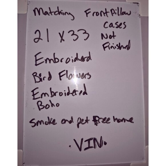 Vintage Hand-Stitched Embroidered Cross-Stitch Fabric Panels Swallows Floral - Picture 12 of 12